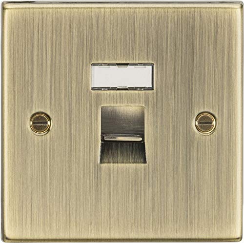Knightsbridge CS45AB RJ45 Network Outlet - Square Edge Antique Brass