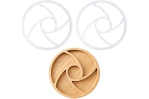 ORIGACH 2 Pcs Round Spiral 4 Pocket Router Template, Acrylic Router Template for Valet Tray, Woodworking, Dishes, Acrylic Inlay Template, 11.75 inch