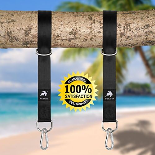 Tree Swing Hanging Kit Holds 2000 lbs-Two 4ft Straps-2 Upgraded Strap &amp; Snap Carabiner Hook, Fast and Easy Way to install-Fit For Swings, Hammocks &amp; Anything Else-Nonelastic,more firmer and safer.