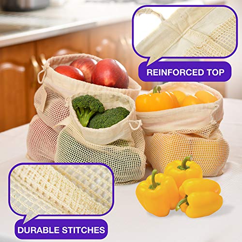 Reusable Mesh Produce Bags Organic Cotton Eco Produce Bags