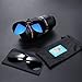 Besgoods 2Pcs Mirror Polarized Clip-on Sunglasses Flip up Glasses Sports, Blue Black