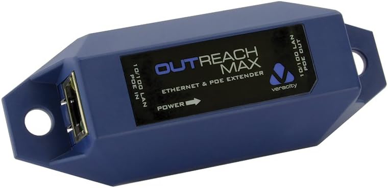 Veracity Outreach Max Ethernet PoE Extender 100m LAN Extends Power