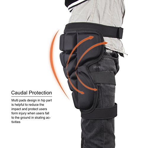 Xcellent Global 3D Protection Hip Padded Shorts Adjustable Unisex Protective Gear for Multisport Skiing, Skating, Snowboarding, Hockey, Riding HG251