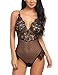 Avidlove Women V Neck Lingerie Teddy One Piece Bodysuit Eyelash Lace Babydoll