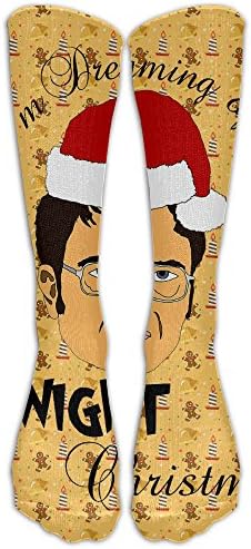 The Man With Glasses Christmas Hat Compression Socks Soccer Socks Long Stockings For Running Jogging Cross Training Cycling Relief