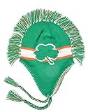 Irish Green Shamrock Mohawk Knit Winter Beanie Toque Hat