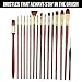 Santa Fe Art Supply Paint Brush Set W/Carrying Case-Organizer - 15+1 Professional Grade Wood Paintbrush Kit Perfect for Watercolor, Oil, Ink, Face - Creative Art Brushes & Craft Supplies for Artists