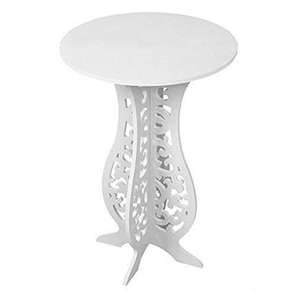 Small White Coffee Table Desk White Wooden Mdf Round Small Coffee Tea Table Side End Table Rack Stand Home Furniture Racks Living Room End Tables