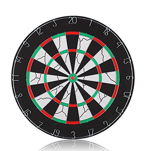 Darius Bristle Dartboard Double-Sided Flocking with 6 Darts Starter Kit, 18 inches