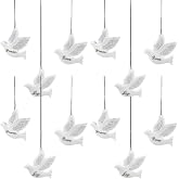 Fun Express Vintage Christmas Ornaments White Dove Set of 12 | Peace Love Joy, Resin Bird Ornaments, Christmas Tree Decorations, Traditional Holiday Decor, Home &amp; Gift Giving