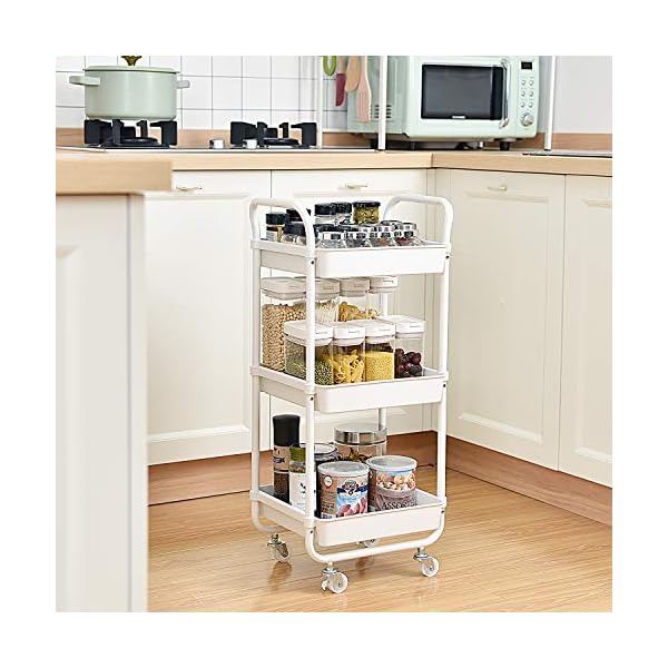 kingrack-Storage-Trolley3-tiers-Rolling-Cartkitchen-trolleyOrganisation-Cart-with-WheelsUtility-CartRolling-TrolleyShelving-Unit-Storage-Rack-Fruit-Vegetable-Rack-Organiser-Cart-WKUK131143 KINGRACK 3-Tier Rolling Storage Trolley, Kitchen Cart with Wheels, Organization Cart for Utilization, Shelving Unit…