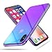 RAXFLY Compatible iPhone X Phone Case Stylish Gradual Colorful Ultra Thin Electroplating Mirror Transparent Clear Hard Back Cover (iPhone X XS Purple)