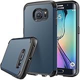 Galaxy S6 Edge case, S6 Edge case, E LV (Shock Proof Defender) Slim Case Cover - Ultimate Protection for Samsung Galaxy S6 Edge - [Dark Blue/Black]