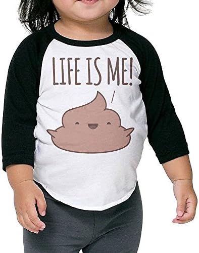 Saroyan Happy Kawaii Poop Shouting Toddler Raglan T-Shirts Baseball Tee 3/4 Sleeve 4 Toddler