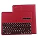 Eoso Keyboard Case for Apple iPad 2/3/4 Folding Leather Folio Cover with Removable Bluetooth Keyboard for iPad 2/3/4 Tablet (Dark Red)