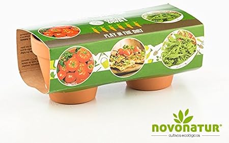 Kit cultivo, kit huerto urbano niños de 2 mini macetas de Tomate y ...