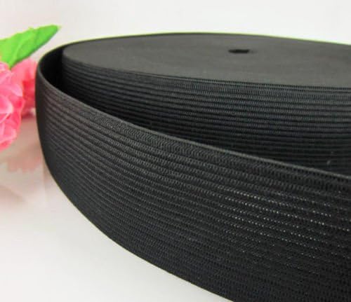 1-1/2 inch (40.0mm) Wide Black Soft Knitted Braided Elastic Sewing Notions Supplies Embellishments Decorative 10yard