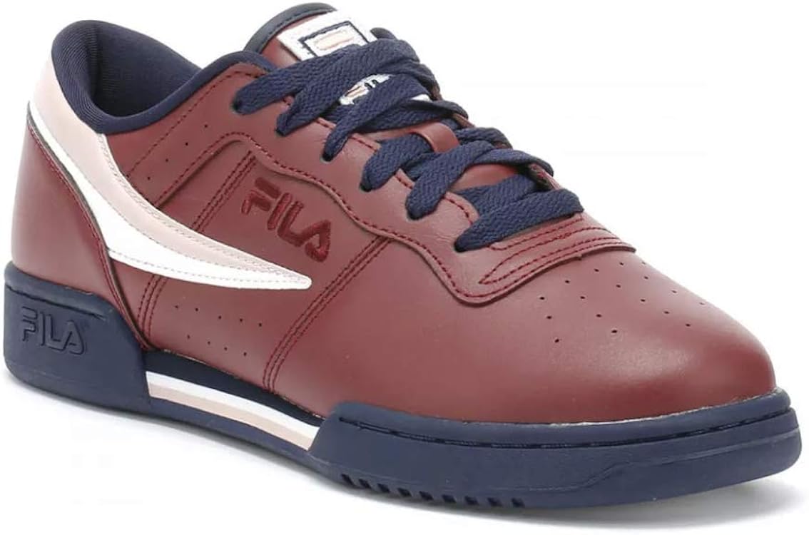 burgundy fila sneakers