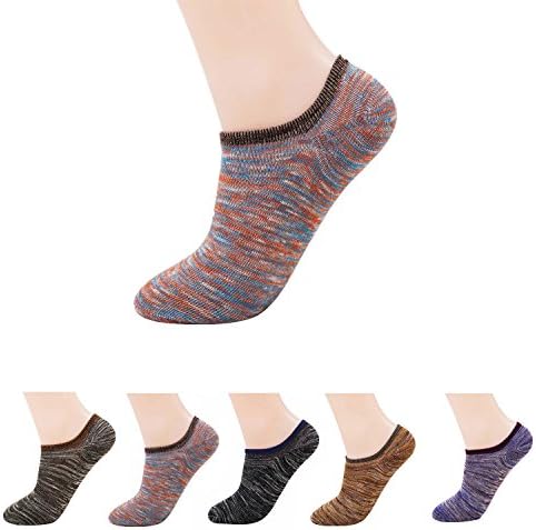 GTULIFE Menโs Liner Socks No Slip 5 Pack Student No Show Casual Ankle Low Cut Pure Cotton Socks