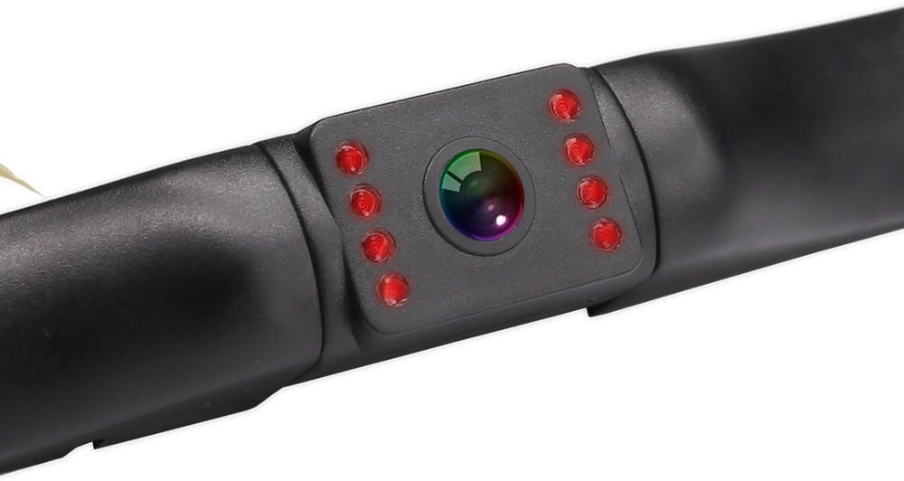 Vehicle Backup Camera,RAAYOO L006 7 Infrared LED Light Night Vision Car Parking Rear View Licese Plate Camera for Existing OEM or Aftermarket LCD/TFT Displays with Standard RCA Video Input