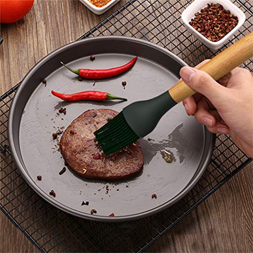 Amytalk 3 Pack Silicone Basting Brush, 9.4" Pastry Brush with Beech Wood Handle, Use for BBQ Grill Barbecue Baking Kitchen Cooking, Spread Brush Pastries Cakes Meat Desserts