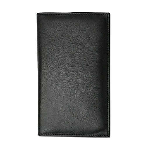 New RFID Blocking Premium Genuine Leather Bifold Credit Card ID Holder (Black)