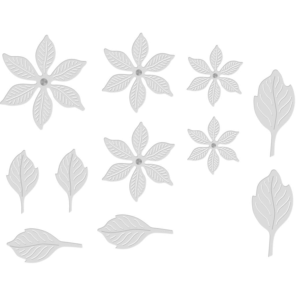 Layered Poinsettias Sweet Dixie Cutting Die, Silver