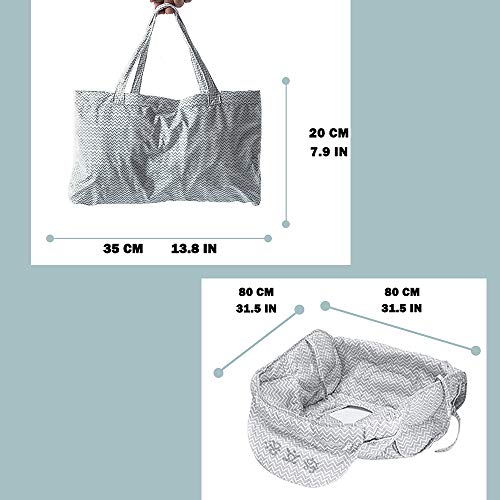 MBQMBSS Shopping Cart Cover Foldable Shopping Cart Cover with Shoulder Straps 2 in 1 Baby Grocery Cart Seat Cover and High Chair Cover for Kids and Toddlers Shopping Cart Cover with Phone Holder