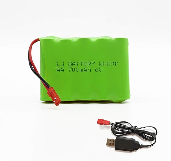 Fisca 6V 700mAh Spare Rechargeable Battery Pack NiCd HighCapacity Battery with USB