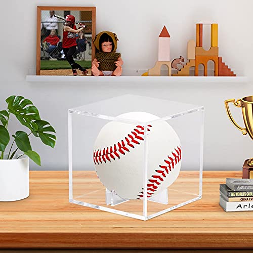 LuxRound Baseball Display Case, Baseball Memorabilia Display Case Clear