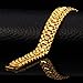 U7 Jewelry 12MM Wide Wrist Chain 18K Yellow Gold Plated Men Women's Bracelet (19CM Long)