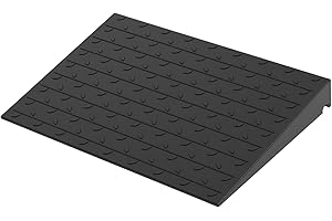 ORANCLUS Rubber Wheel Chair Threshold Ramp - Heavy Duty Non-Slip Mobility Ramp for Doorways & Steps, 1"/1.5"/2"/2.5"/3"/3.5"/4" Rise Options (Height - 4 inch)