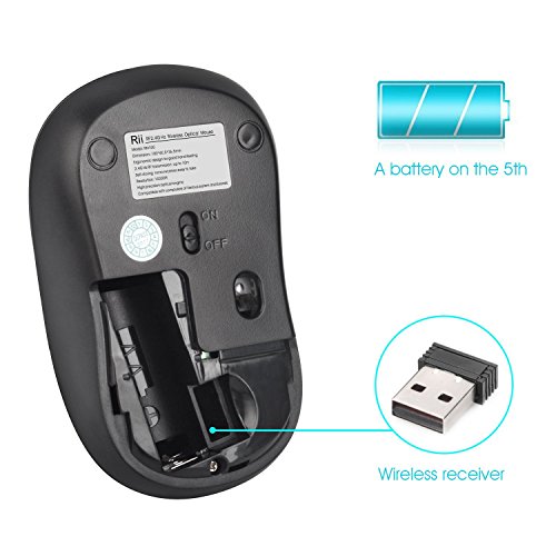 Rii Wireless Mouse with 1000DPI for PC, Laptop, Computer, and MacBook,Included Wireless USB dongle