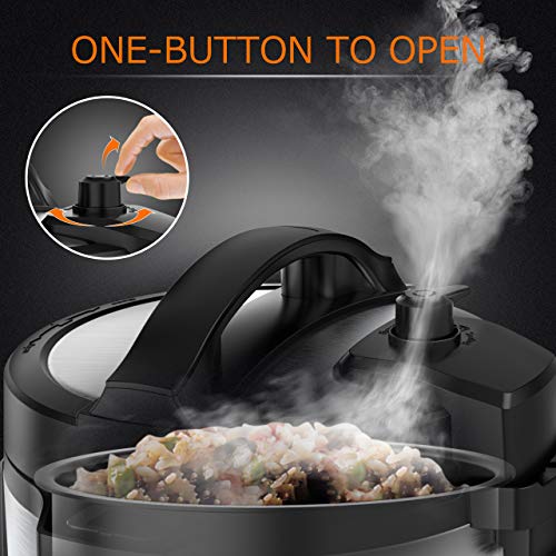 6.5Qt Pressure Cooker and Air Fryer Combos, 1500W Pressure, Steamer Cooker, Air Fryer All-in-One Multi-Cooker with LED Touchscreen Display, 3-Qt Air Fry Basket, Pressure & Crisper Lid, Free Recipe Book - Thumbnail 5