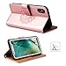 iPhone Xs Case, iPhone X Case, SOWOKO Book Style Leather Wallet Case Flip Folio Shockproof Protection Cover with Credit Card Slots and Kickstand for Apple iPhone Xs/X 5.8 inch (Rose Gold)