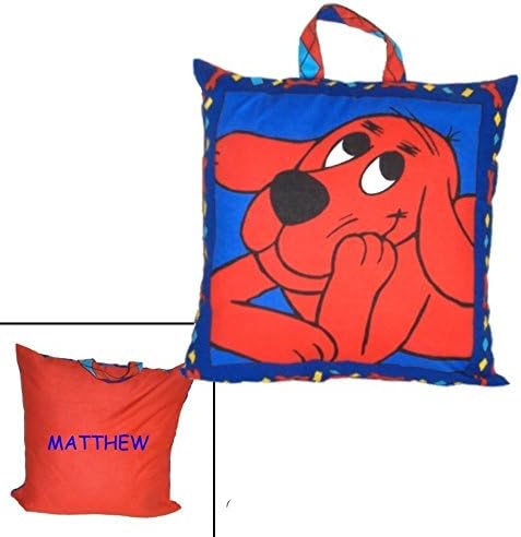 Pillow Personalized - Made From Clifford Big Red Dog Fabric - Kids Naptime - For Boys/Girls Travel
