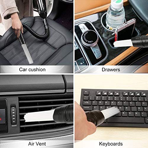 PetOde Universal Dusty Brush Vacuum Attachment Dust Cleaning Sweeper Vacuum Duster Attachment with Universal Adapter Flexible Tiny Tubes Dust Daddy for Keyboards/Drawers/Cars/Corners/Vents/Furnitures - Thumbnail 3