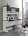 Ameriwood Home Altra Pursuit Credenza and Hutch Bundle, White/Gray
