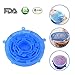 Silicone Stretch Lids Wuudi 6 Pack of Various Sizes BPA Free FDA Approved Food Covers for Cups, Pots, Can,bowls,Dishes,Jars