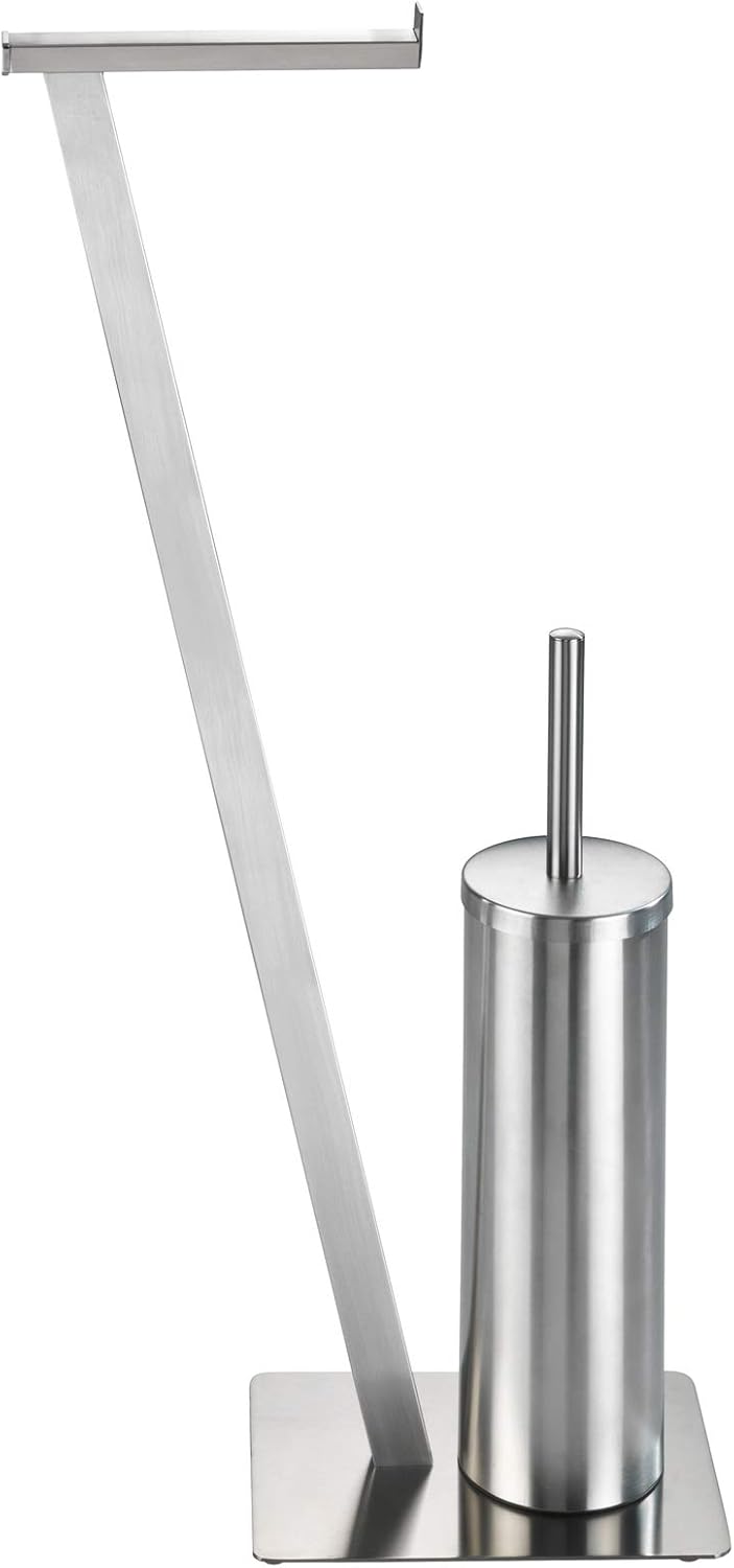 WENKO Juego de pie para el WC Lirio acero inoxidable mate ...