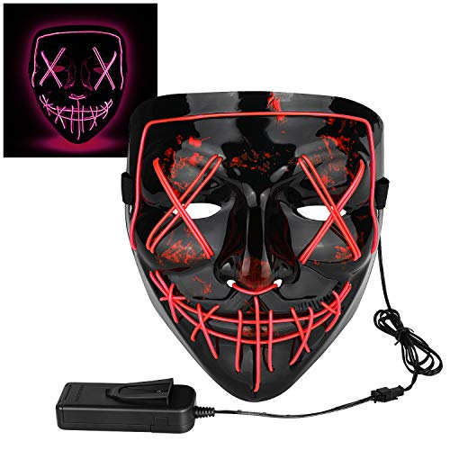 Poptrend Halloween Mask LED Light up Mask for Festival Cosplay