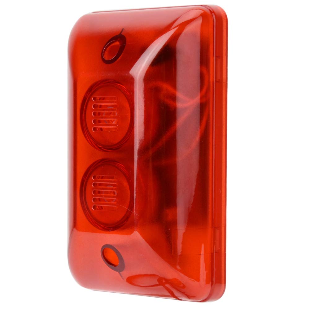 Wired Strobe Siren 12V LED Flash, Engineering Signal Light，Home Security Alarm System (Red)