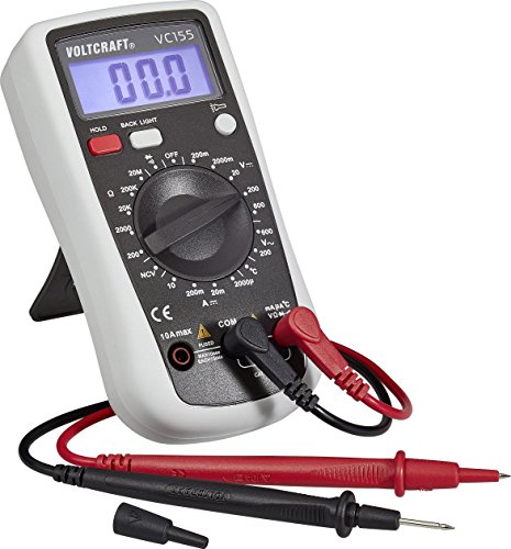Voltcraft Digital Hand-held Multimeter, Model: VC155, 2000 counts, AC/DC, Reading Category CAT III 600V, 0.5% Basic Accuracy, Manual Range with Hold Function, Torch, Back Light Function