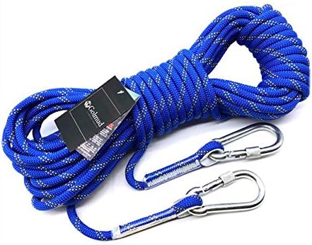 YaXuan Climbing Rope 10/20 /30/50/100Meters, Outdoor Escape Static Rope, Diameter 10mm Safety Durable Polypropylene Rope Escape Equipment (Color : Blue, Size : 10mm Wide 50m Long)
