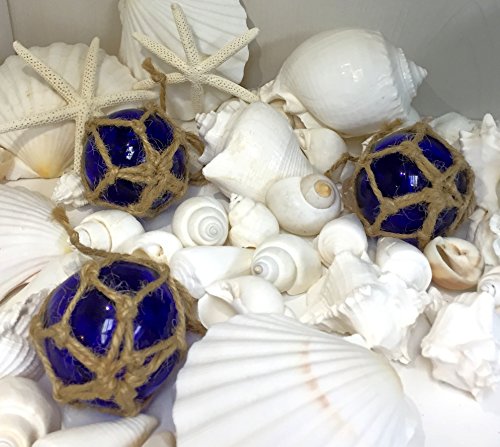 Cobalt glass float balls | (set of 3) fishing buoy ball…