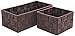 Sorbus Storage Box Woven Basket Bin Container Tote Cube Organizer Set Stackable Storage Basket Woven Strap Shelf Organizer (Woven Basket Set - 4 Piece, Chocolate)
