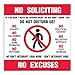 No Soliciting, No Excuses Sign, Dimne, Package 4 Mil Vinyl Decal Stickers USA Made by My Sign Center
