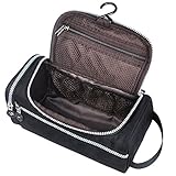 Men Toiletry Bag, Nylon Hanging Makeup Bag Travel Toiletry Kit for Men and Women(6019,black)