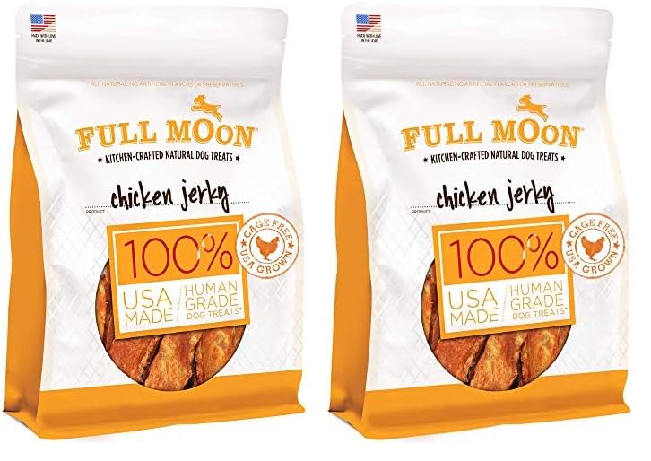 Full Moon Chicken Jerky Healthy All Natural Dog Treats Human Grade Made in USA Grain Free 24 oz (Pack of 2)