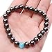 Top Plaza Natural Magnetic Hematite Stone And One Blue Cat Eye Stone Stretch Unisex Semi-Precious Water Drop Stone Beaded Bracelet